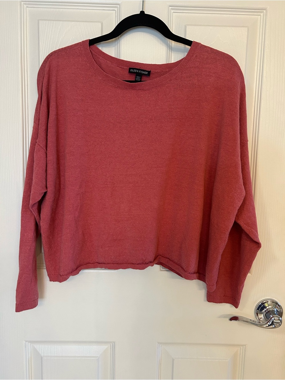 Eileen Fisher oversized Cropped long sleeve top M (Bin A2-064)